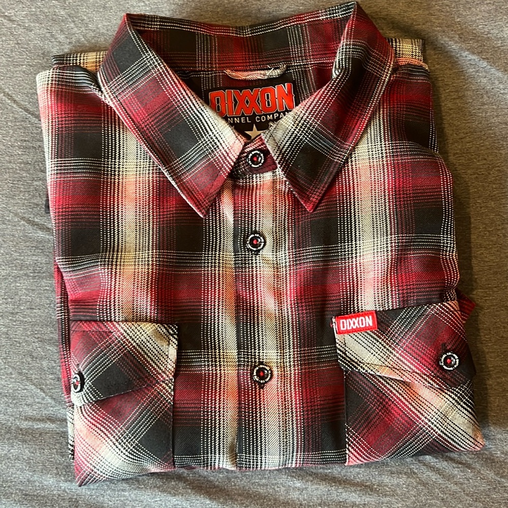 Dixxon Flannel Plumb Bum Botton Down Shirt - Men's Size 2X - Red Black